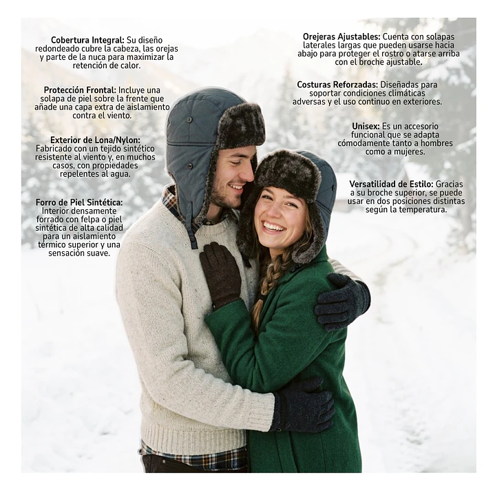 Gorro Ruso Unisex De Lona Parka Calido Termico 11