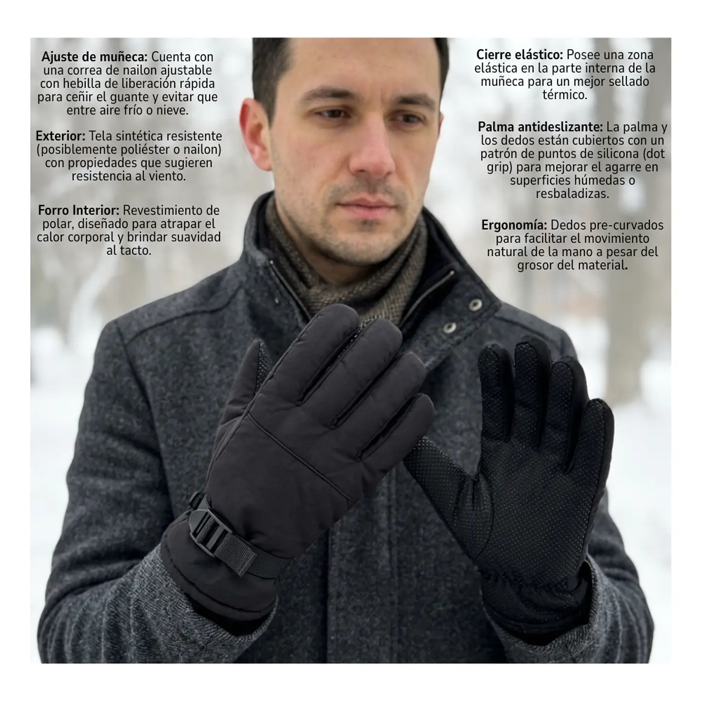 Pack 12 Guantes De Invierno Esquí Montañismo Para La Nieve 9