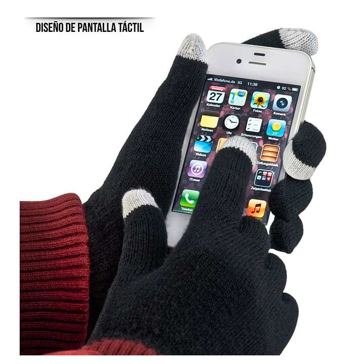 Pack 12 Guantes De Lana Térmicos Con Punta Touch Táctil Dedos 4