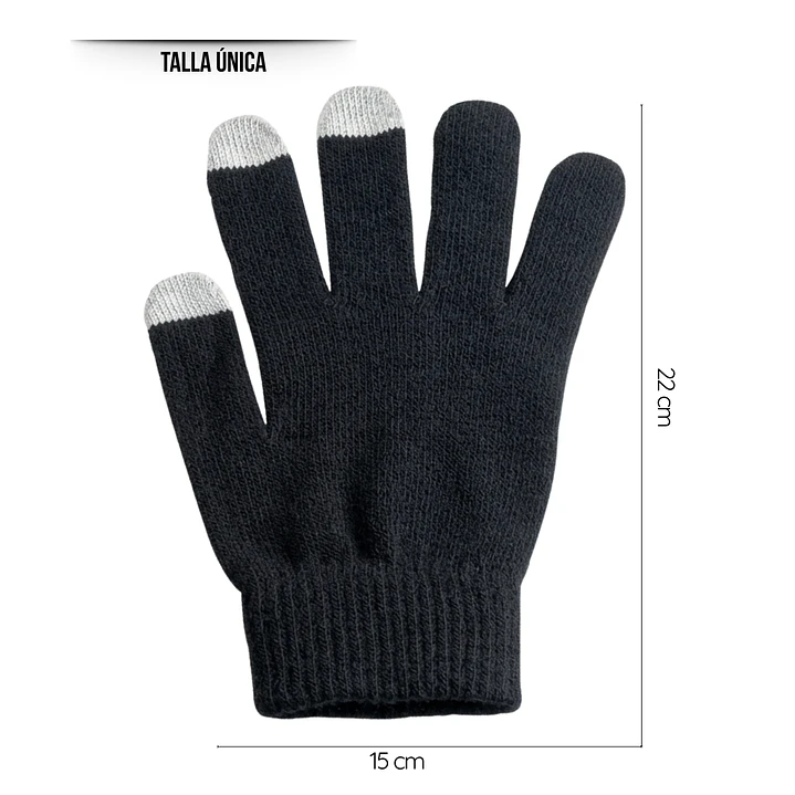 Pack 12 Guantes De Lana Térmicos Con Punta Touch Táctil Dedos 5