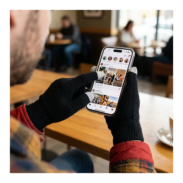 Pack 12 Guantes De Lana Térmicos Con Punta Touch Táctil Dedos 7