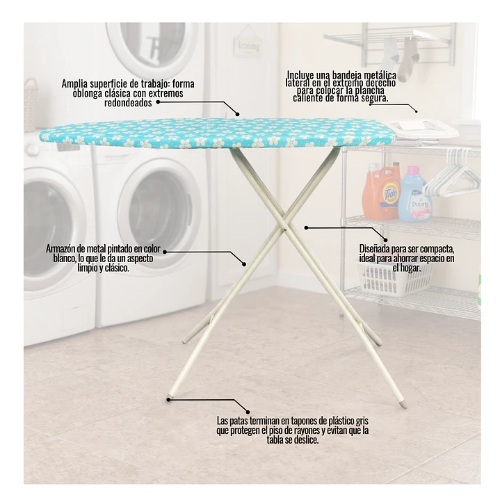 Tabla de Planchar Reforzada Ajustable y Plegable Modelos Surtidos 130x90 cm 5