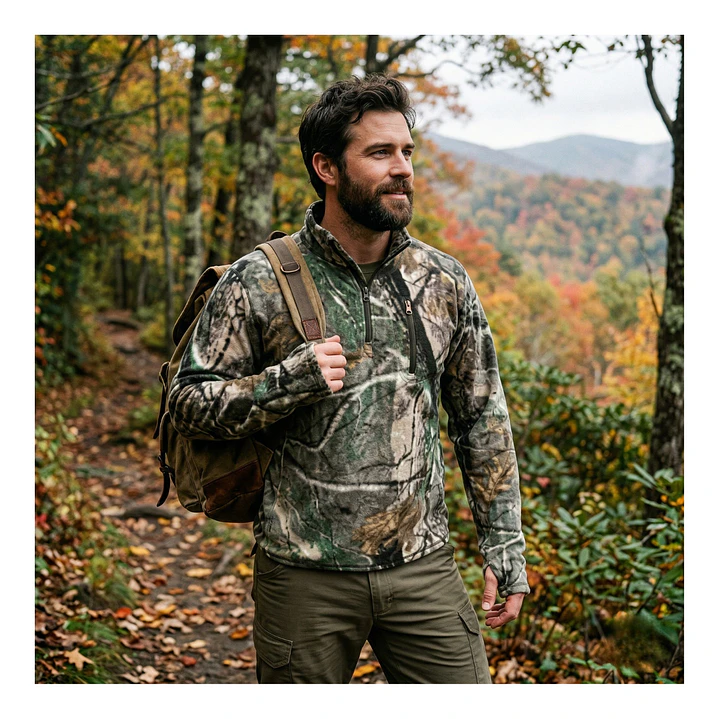 Poleron Polar de Caza con Cierre Hombre Térmico Camuflado 6