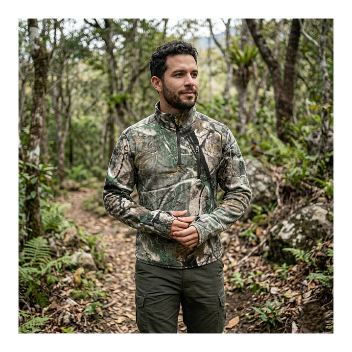 Poleron Polar de Caza con Cierre Hombre Térmico Camuflado 1