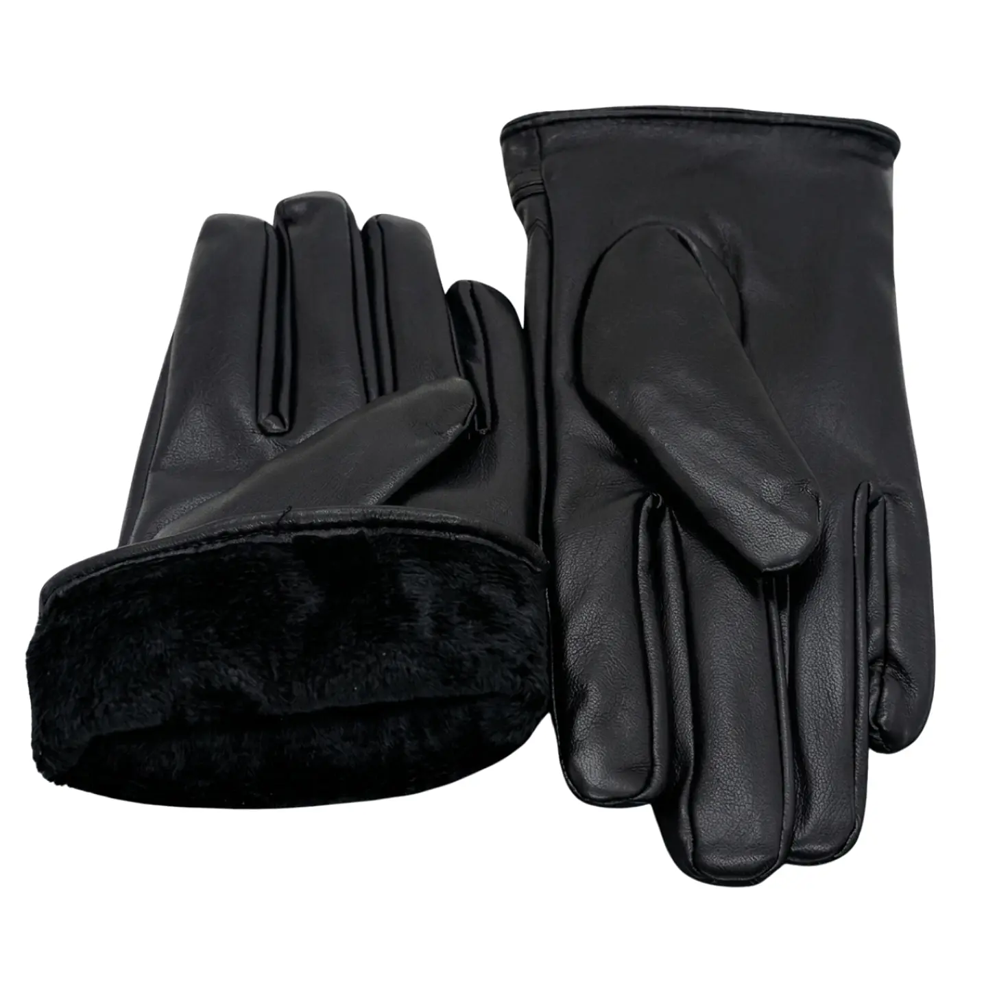 Guantes de Invierno para Mujer en Cuero Sintético Mate con Forro Térmico y Ajuste Elástico 3