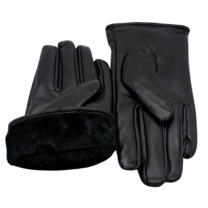 Guantes de Invierno para Mujer en Cuero Sintético Mate con Forro Térmico y Ajuste Elástico 3