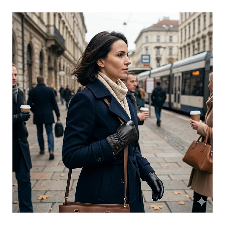 Guantes de Invierno para Mujer en Cuero Sintético Mate con Forro Térmico y Ajuste Elástico 9