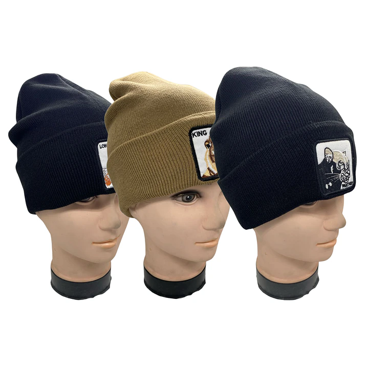 Pack de 3 Gorros Beanies Lana Animales Colores y Diseños Surtidos 10