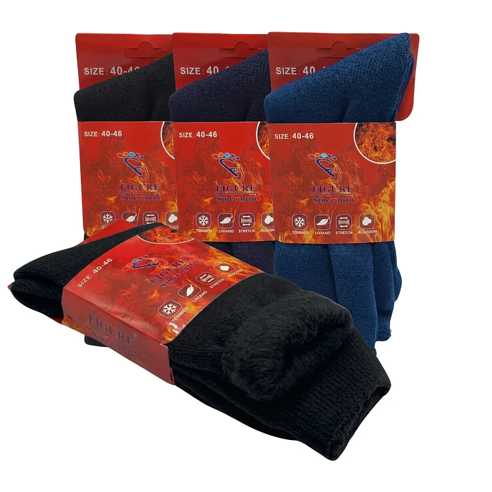Pack 4 Calcetines Termicos Polar Gruesos Terciopelo Suaves 3