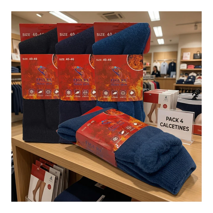 Pack 4 Calcetines Termicos Polar Gruesos Terciopelo Suaves 8