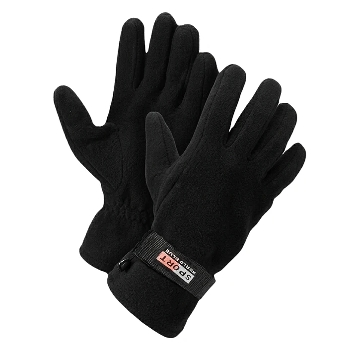 Guantes Térmicos Sport World Blue: Forro Polar con Ajuste de Velcro y Puño Elástico 3
