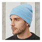 Gorro Tendencia Beanie Lana Adulto Con Doblez Azul Otoño/Invierno - Miniatura 3