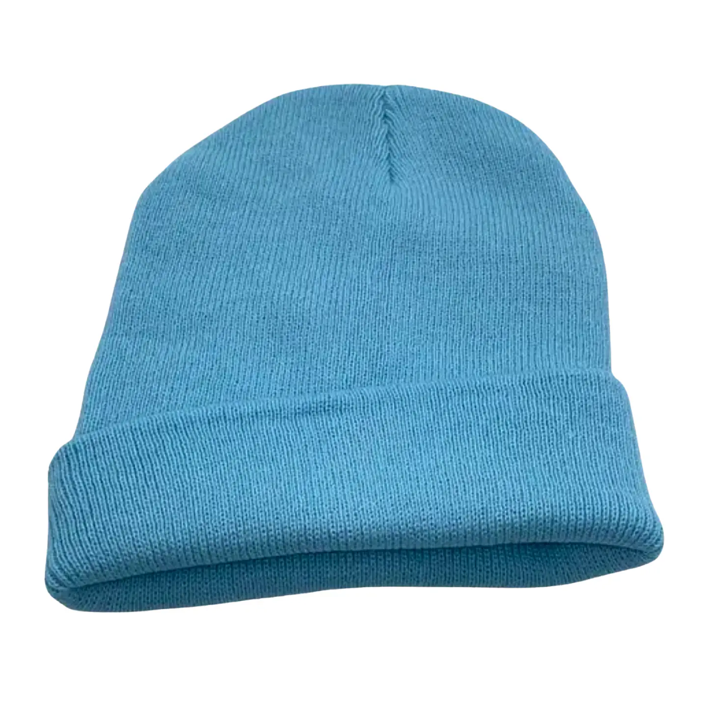 Gorro Tendencia Beanie Lana Adulto Con Doblez Azul Otoño/Invierno 4