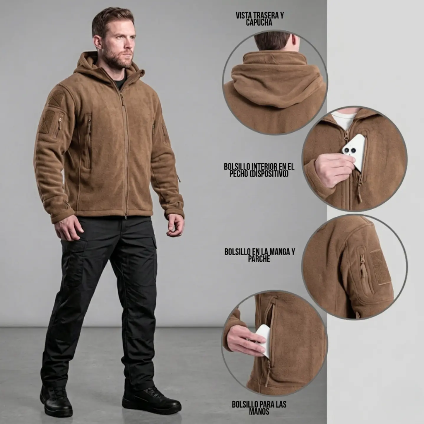 Polar Chaqueta Polerón Micropolar Táctico Invierno 11