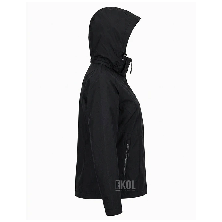 Chaqueta Cortaviento Mujer con Capucha Ajustable y Cuello Alto 3
