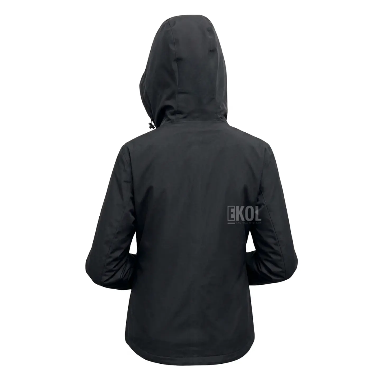 Chaqueta Cortaviento Mujer con Capucha Ajustable y Cuello Alto 4