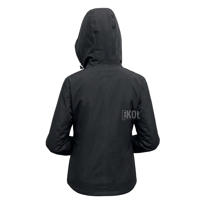 Chaqueta Cortaviento Mujer con Capucha Ajustable y Cuello Alto 4