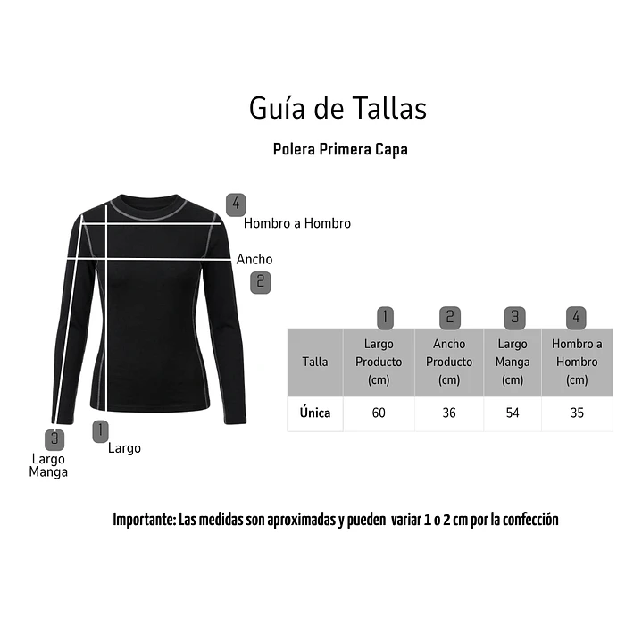 Camiseta Térmica Primera Capa Mujer Invierno Talla Única 5