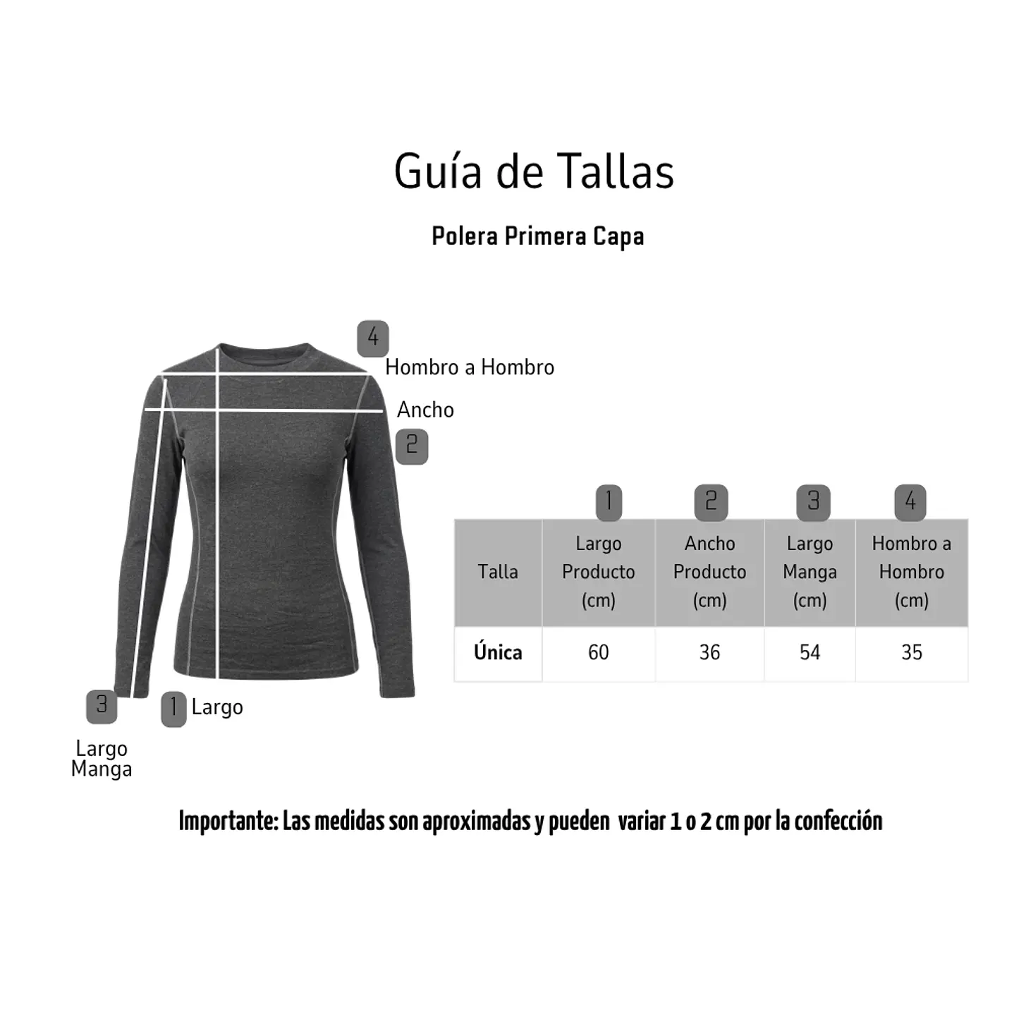 Camiseta Térmica Primera Capa Mujer Invierno Talla Única 13