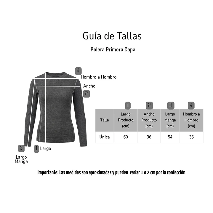 Camiseta Térmica Primera Capa Mujer Invierno Talla Única 13