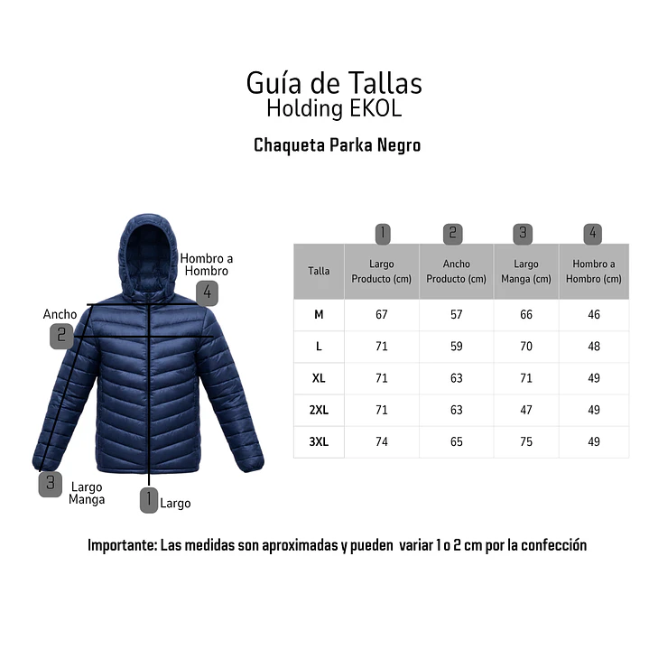 Chaqueta Parka Térmica Azul Comodidad y Calce Perfecto 6