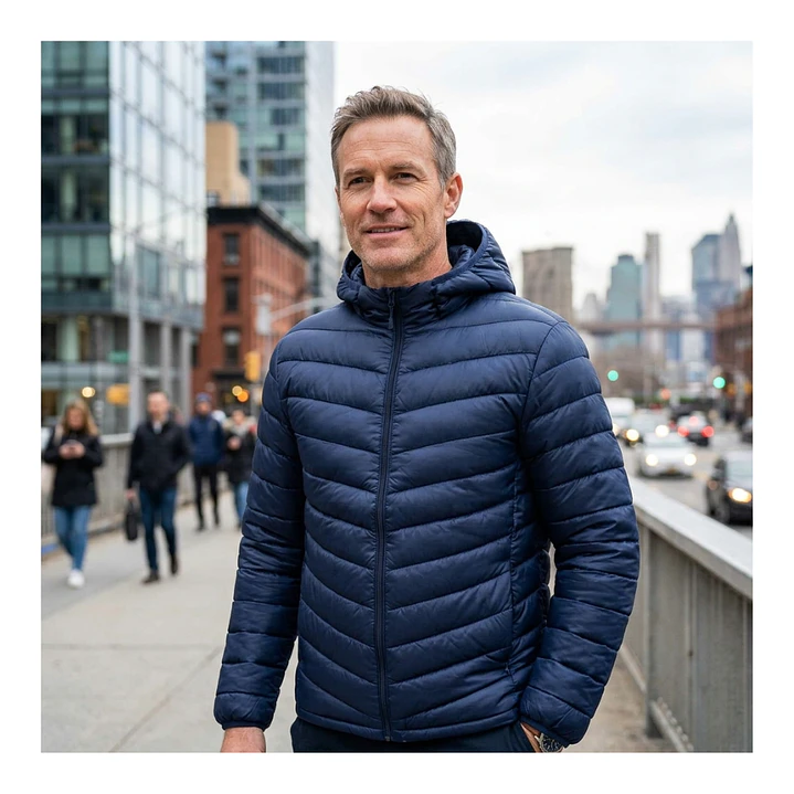 Chaqueta Parka Térmica Azul Comodidad y Calce Perfecto 7