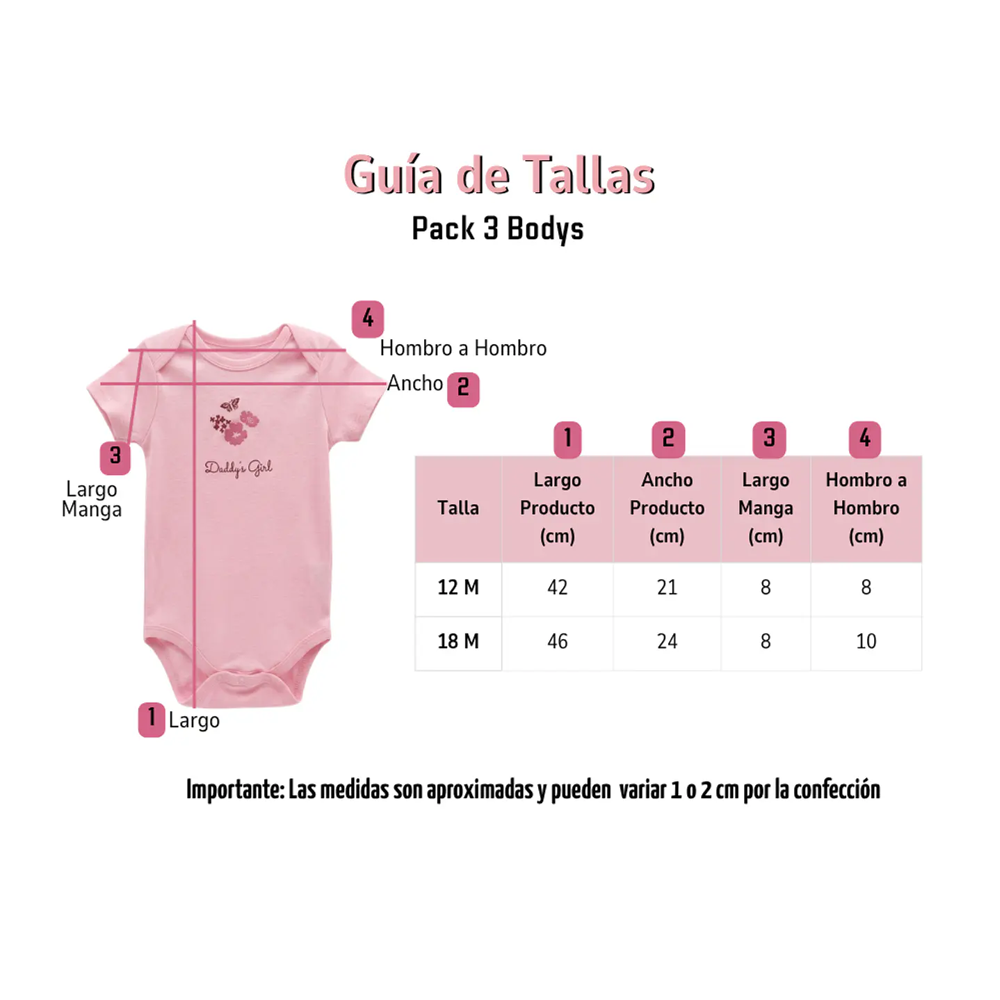 Pack 3 Bodys Diseños Surtidos 100% Algodón 7