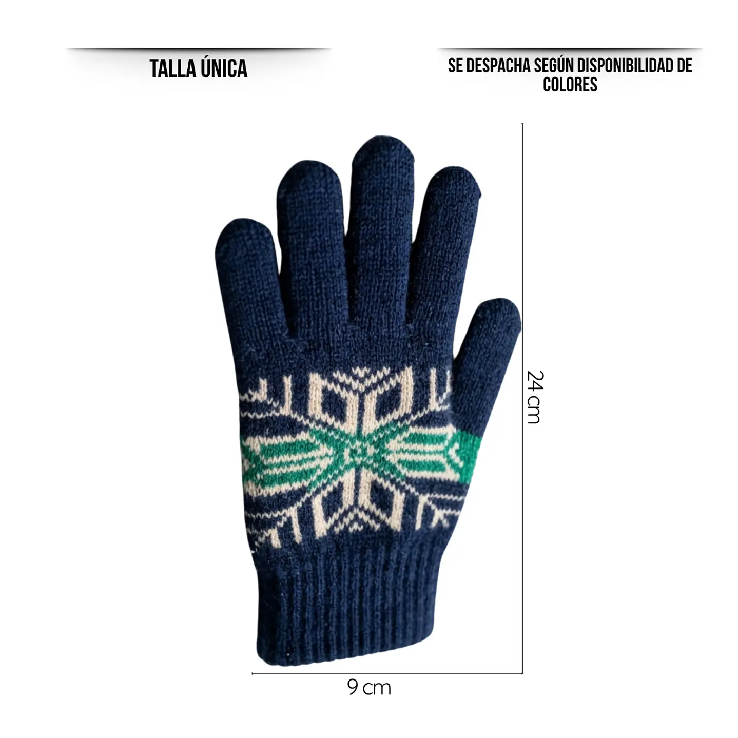 Pack 3 Guantes De Lana Térmico Con Chiporro Surtidos 7