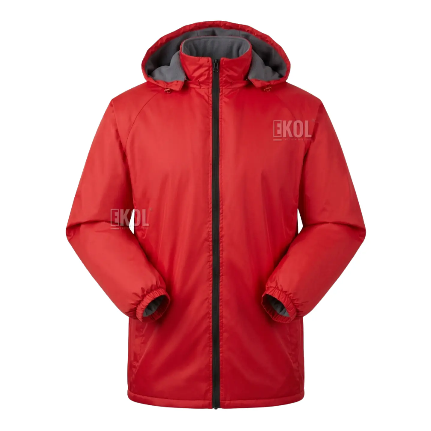 Chaqueta Softshell Con Forro De Polar Impermeable Roja Cuello Desmontable 2