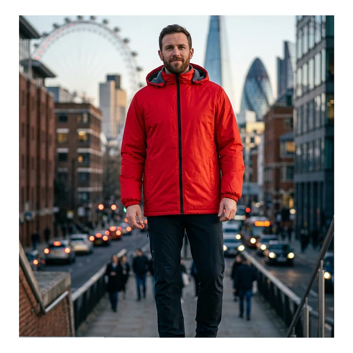 Chaqueta Softshell Con Forro De Polar Impermeable Roja Cuello Desmontable 7