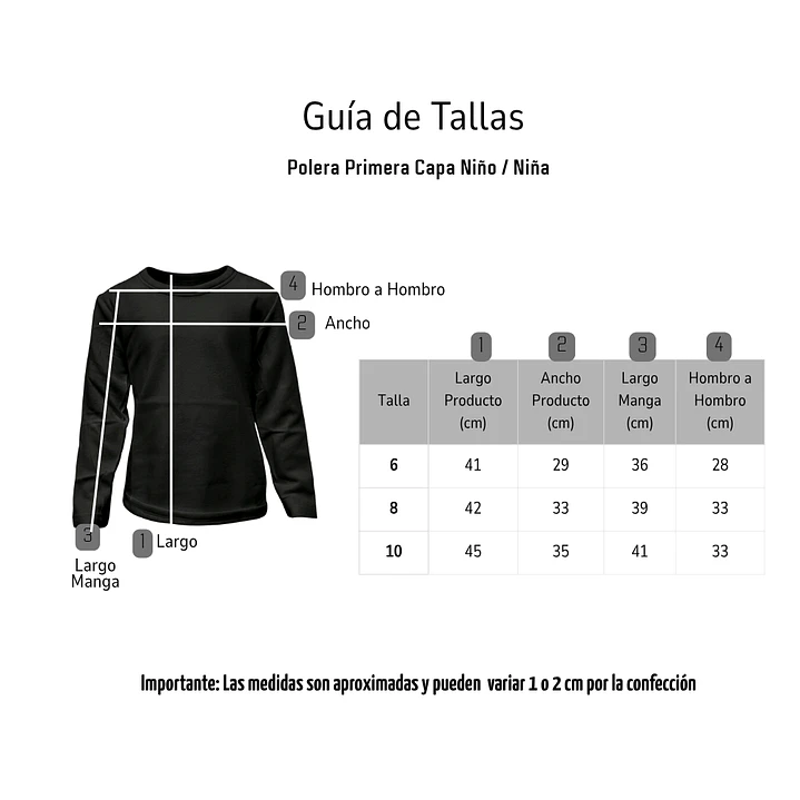 Camiseta Manga Larga Primera Capa Niños Polar Cuello Redondo 5