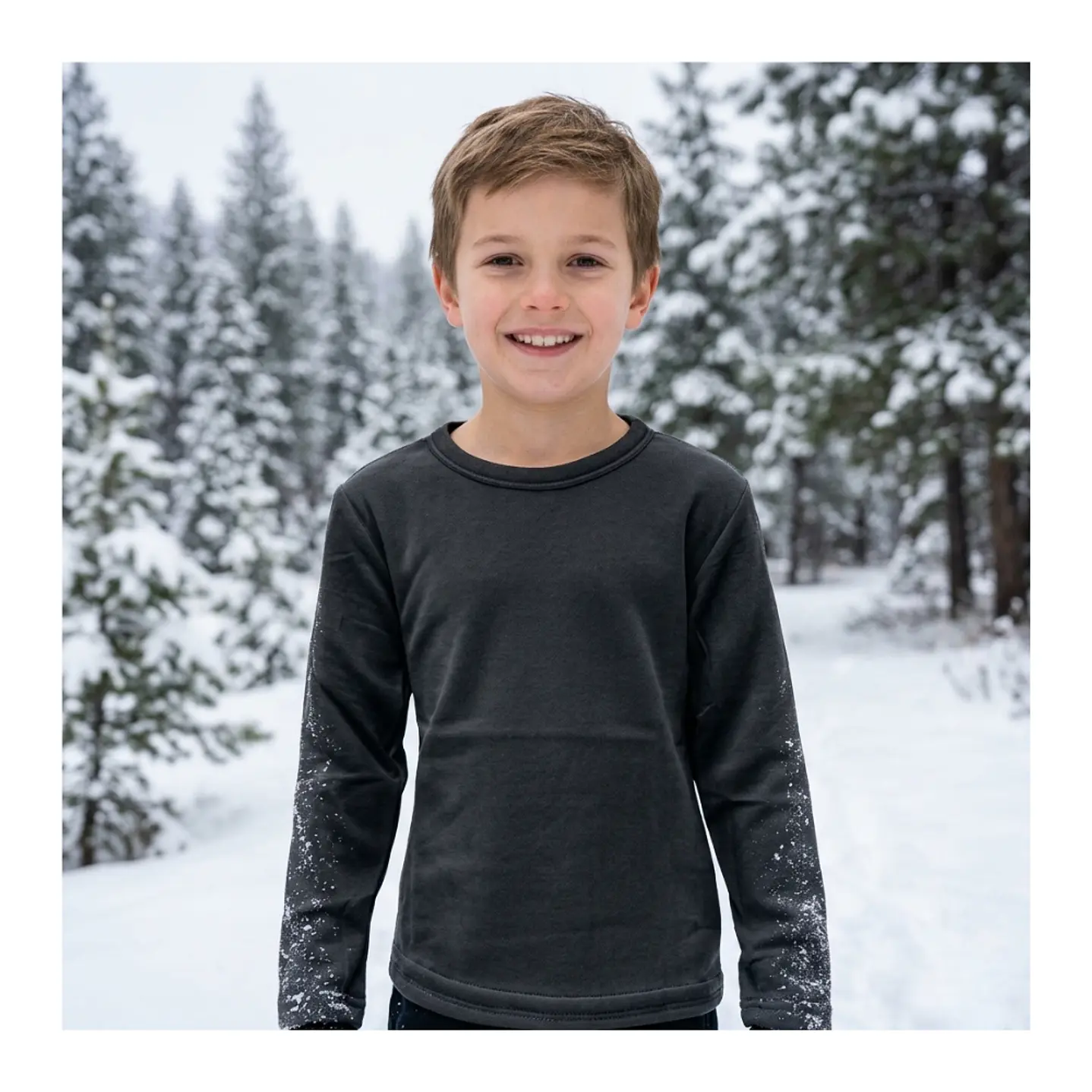 Camiseta Manga Larga Primera Capa Niños Polar Cuello Redondo 7