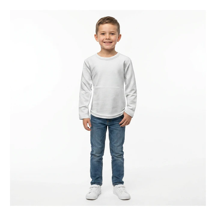 Camiseta Manga Larga Primera Capa Niños Polar Cuello Redondo 12