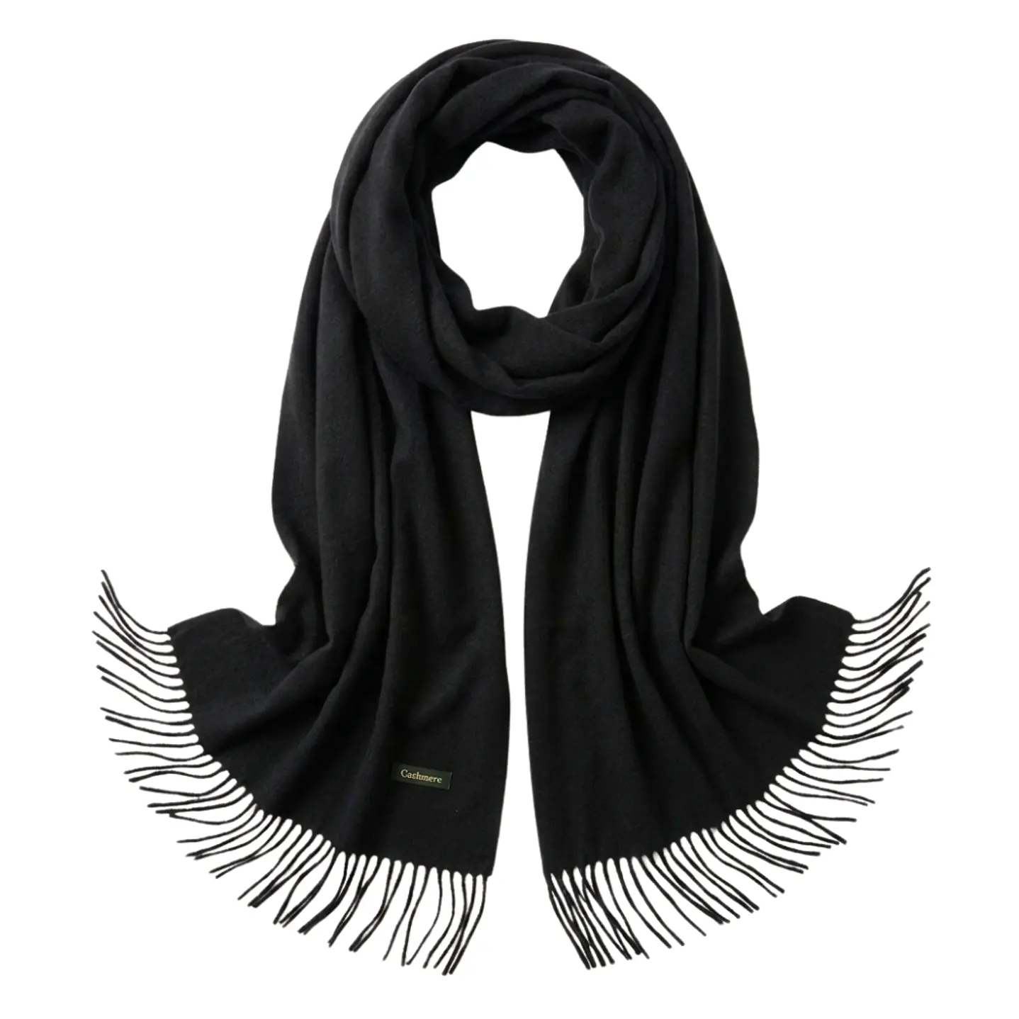 Bufanda de Cashmere Suave de Invierno con Flecos 2