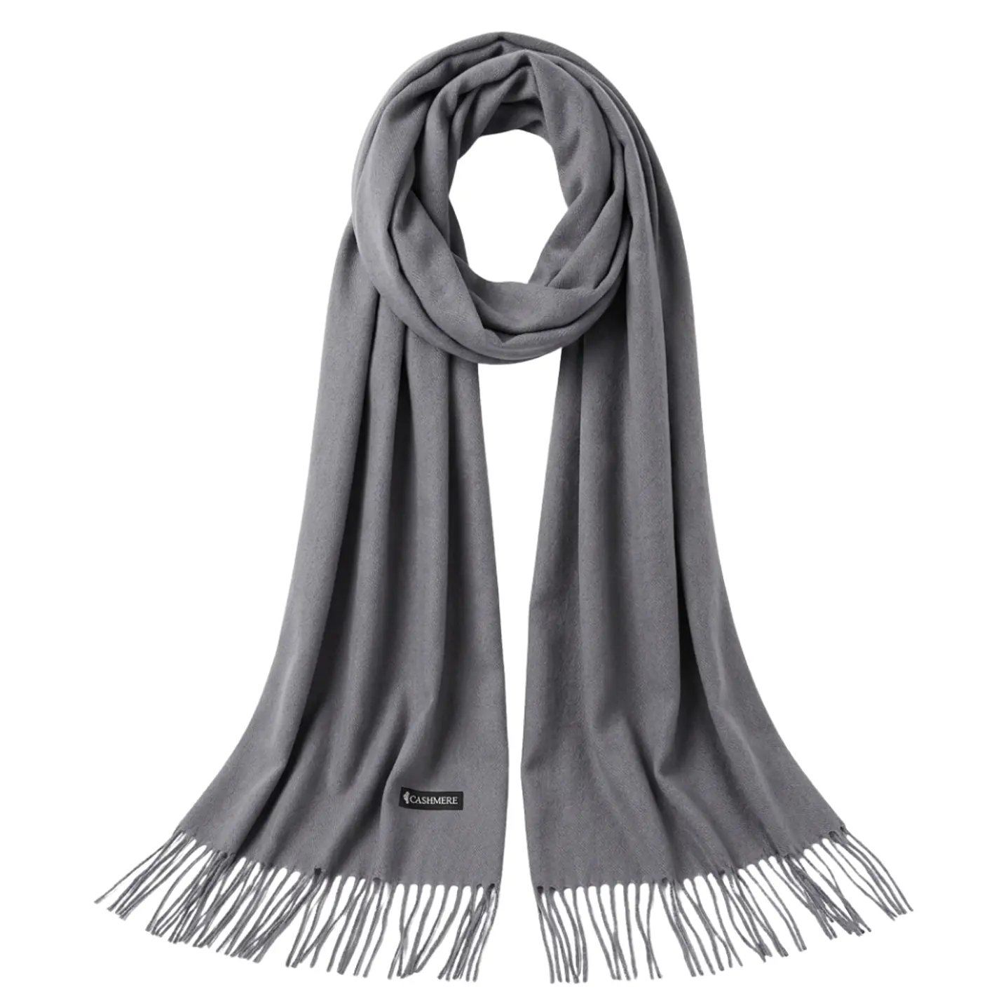 Bufanda de Cashmere Suave de Invierno con Flecos 8