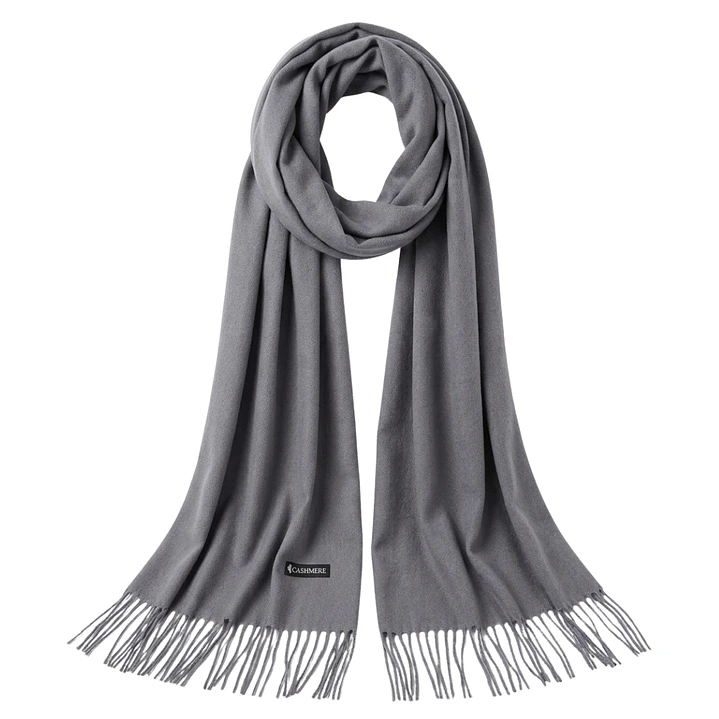 Bufanda de Cashmere Suave de Invierno con Flecos 8