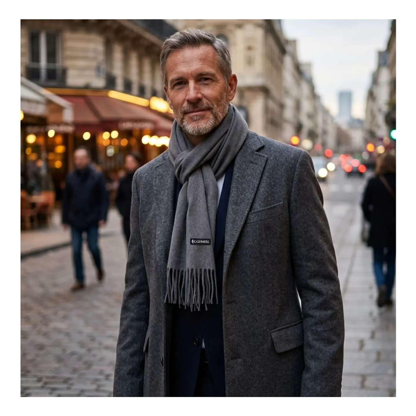 Bufanda de Cashmere Suave de Invierno con Flecos 12
