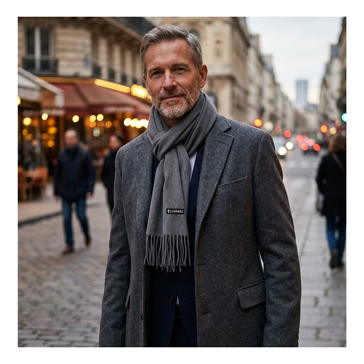 Bufanda de Cashmere Suave de Invierno con Flecos 12