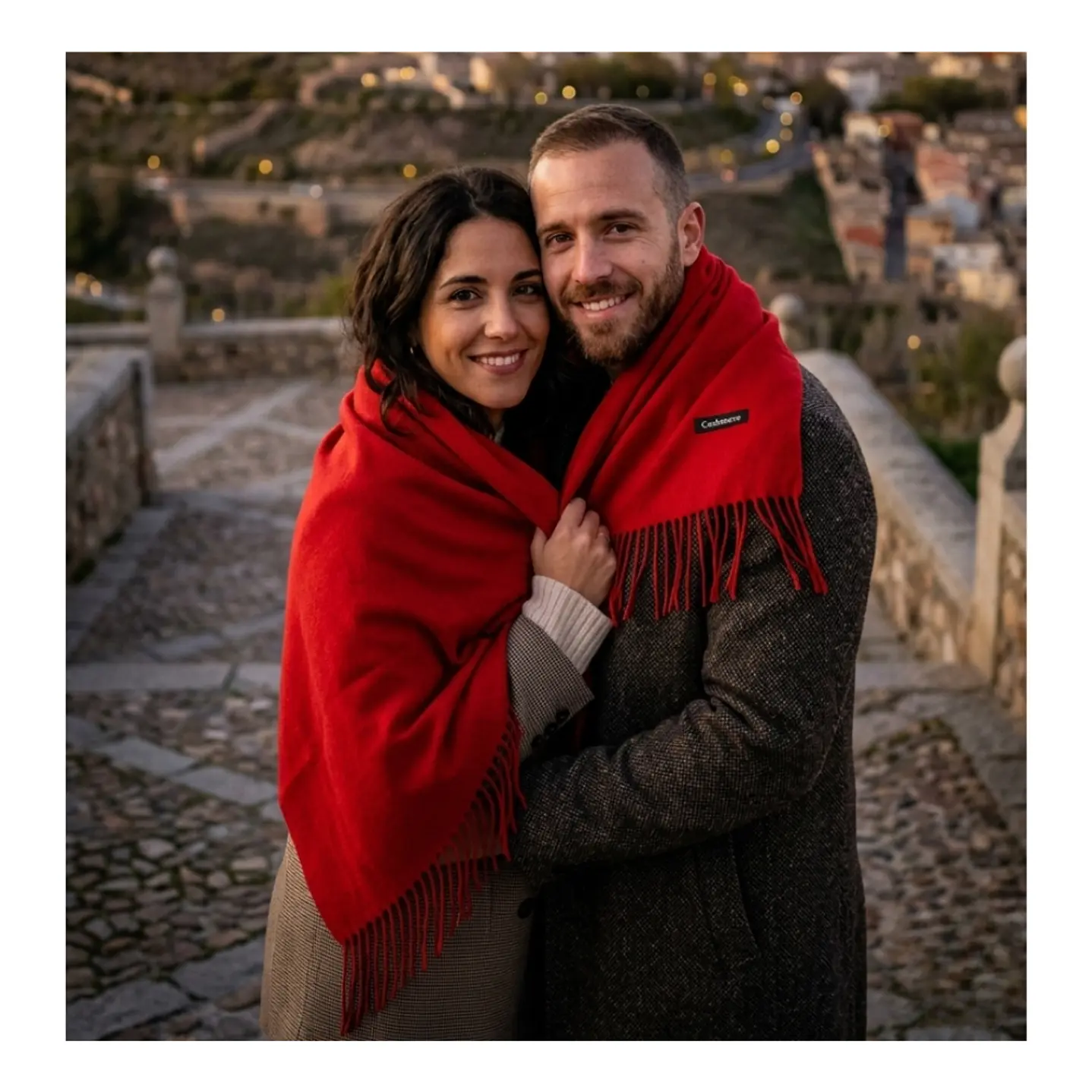 Bufanda de Cashmere Suave de Invierno con Flecos 16