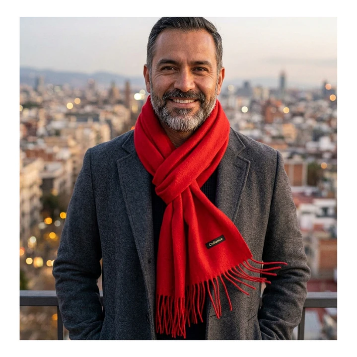 Bufanda de Cashmere Suave de Invierno con Flecos 17