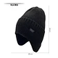 Gorro Beanie De Lana Adulto Con Cubre Orejas Unisex Negro - Miniatura 4