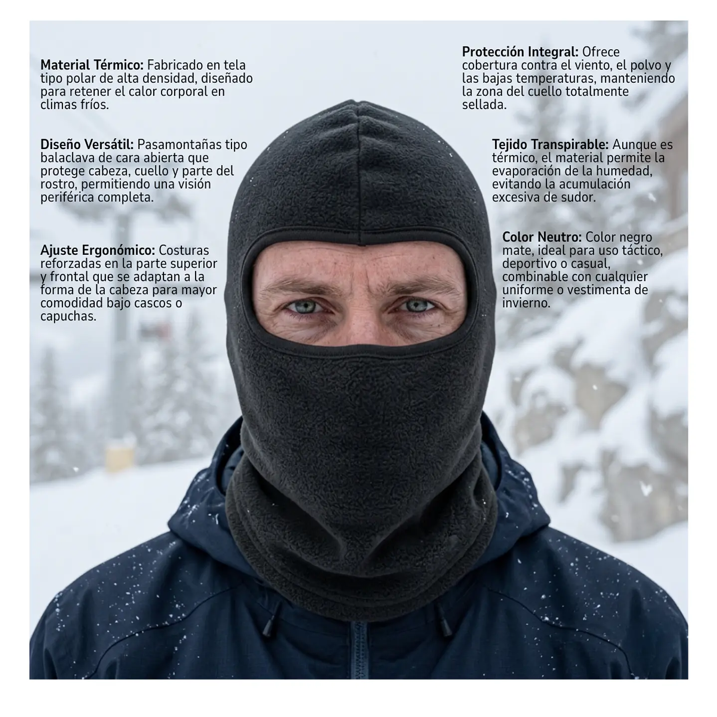 Balaclava Pasamontañas De Invierno Para Motos Esquí Ciclismo 3