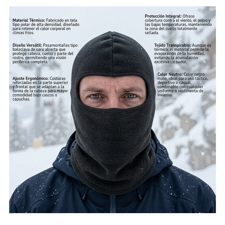 Balaclava Pasamontañas De Invierno Para Motos Esquí Ciclismo 3