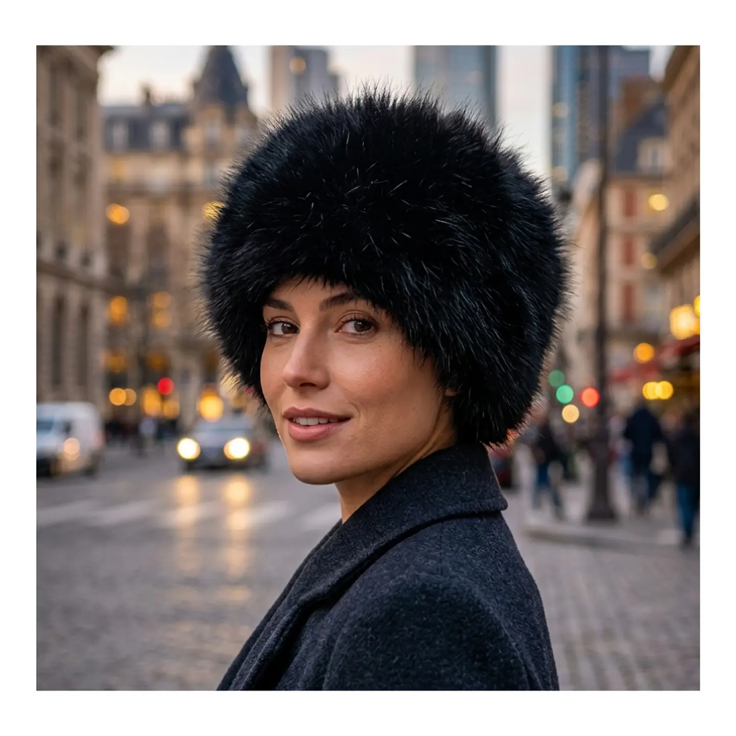 Gorro Peludo Tipo Cosaco para Mujer – Accesorio de Invierno Elegante 8
