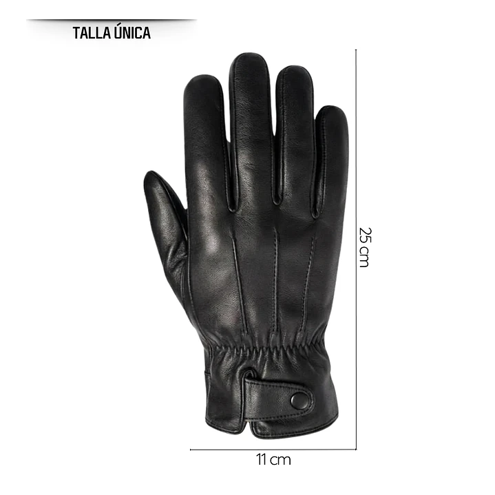 Guantes De Cuero Con Ajuste De Botón Y Elástico Clásicos Elegantes Para Hombre Invierno 6