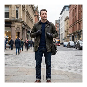 Guantes De Cuero Con Ajuste De Botón Y Elástico Clásicos Elegantes Para Hombre Invierno