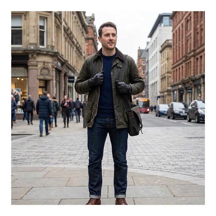 Guantes De Cuero Con Ajuste De Botón Y Elástico Clásicos Elegantes Para Hombre Invierno 1