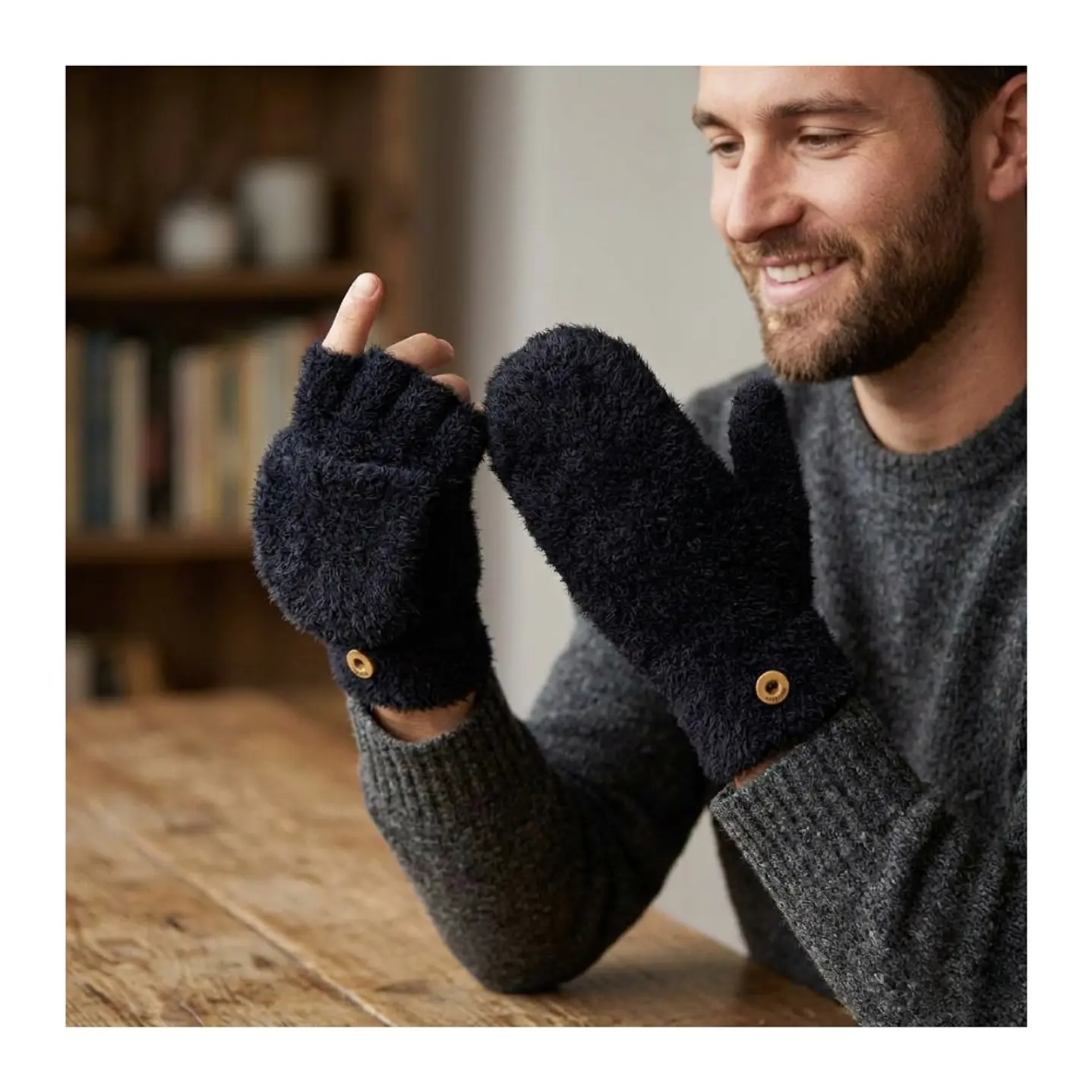 Guantes Híbridos Invierno Térmico Con Botón Sujeción 8