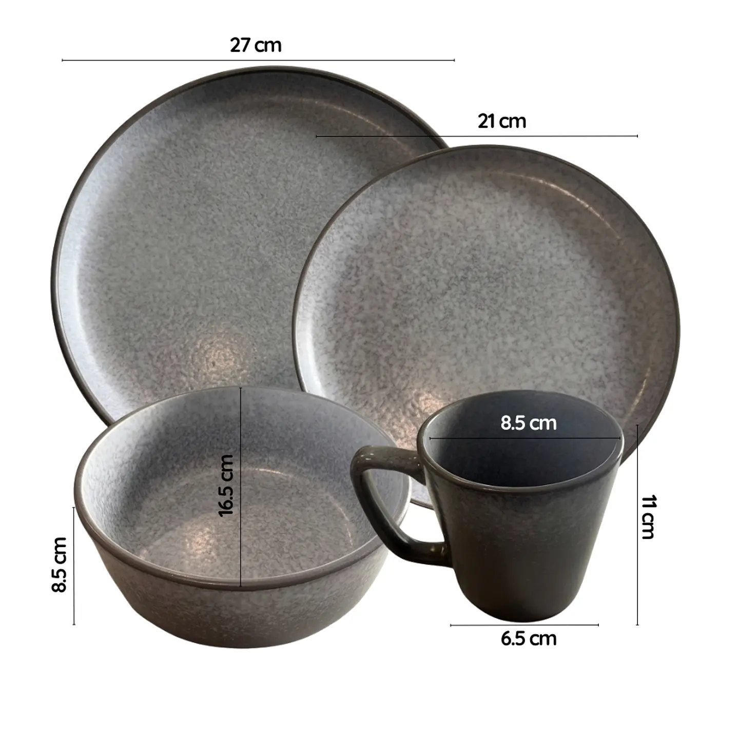Set De Vajilla Completo 16 Piezas Stoneware Diseño Orgánico 5