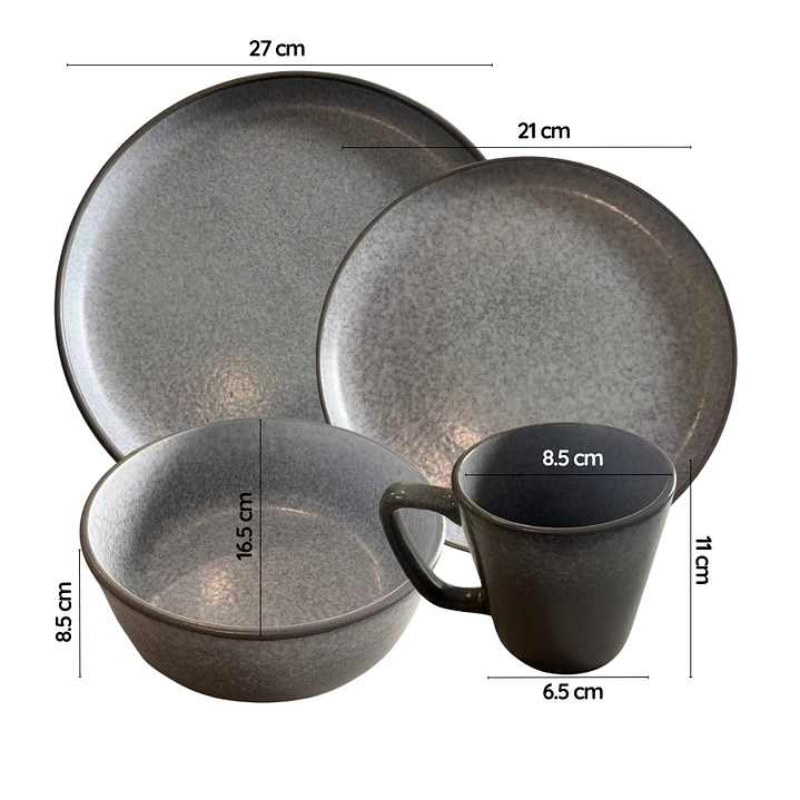 Set De Vajilla Completo 16 Piezas Stoneware Diseño Orgánico 5
